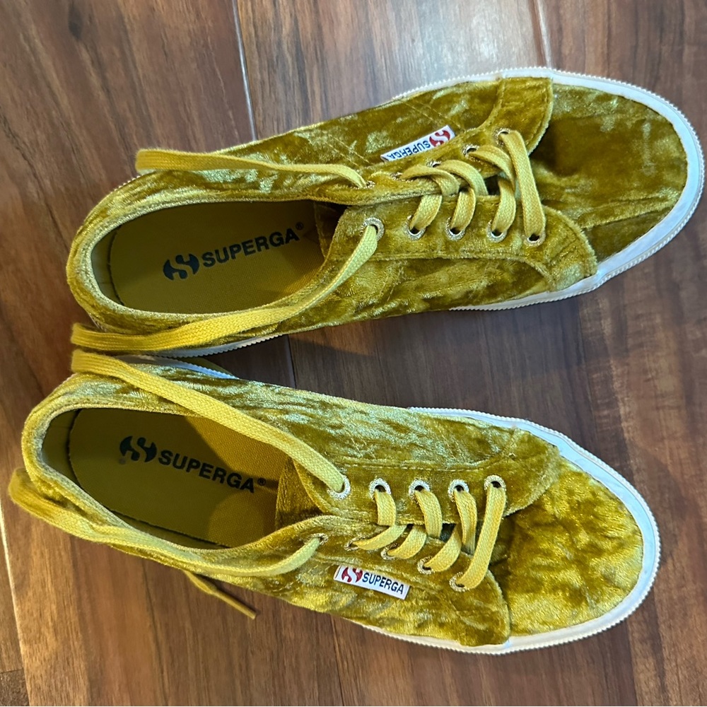 Superga Yellow Velvet Sneakers - Picture 2 of 2